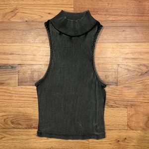 Ribbed mock neck tank